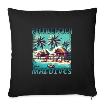 Maldives Reethi Beach Grunge Recreation - Sofa pillowcase 17,3'' x 17,3'' (45 x 45 cm) - black - Front