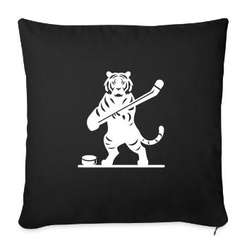 Tigre Hockey Sur Glace Silhouette De Joueur De Hockey Sur Glace - Housse de coussin décorative 45 x 45 cm - noir - Devant