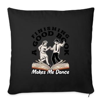 Finishing a Good Book Joyful Reader - Sofakissenbezug 45 x 45 cm - Schwarz - Vorne
