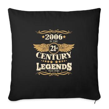 2006 Vintage 18th Birthday Legend - Sofa pillowcase 17,3'' x 17,3'' (45 x 45 cm) - black - Front