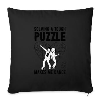 Celebrating Tough Puzzle Victories - Sofa pillowcase 17,3'' x 17,3'' (45 x 45 cm) - black - Front