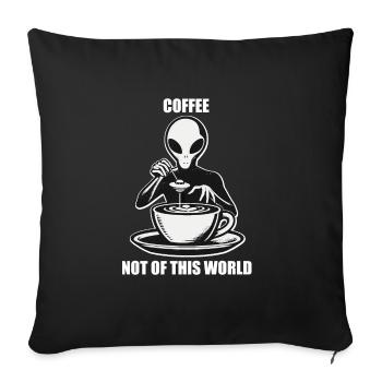 Alien Coffee Plaisir du café extraterrestre - Housse de coussin décorative 45 x 45 cm - noir - Devant