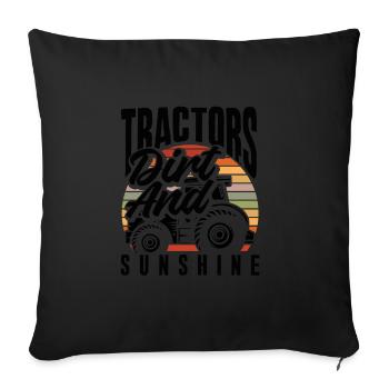 Tractors, Dirt, and Sunshine - Sofa pillowcase 17,3'' x 17,3'' (45 x 45 cm) - black - Front