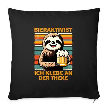 L’activiste de la bière pour laquelle je suis collé au bar - Housse de coussin décorative 45 x 45 cm - noir - Devant