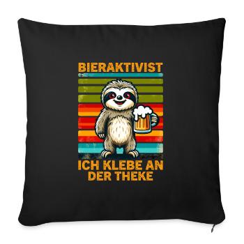 L’activiste de la bière pour laquelle je suis collé au bar - Housse de coussin décorative 45 x 45 cm - noir - Devant