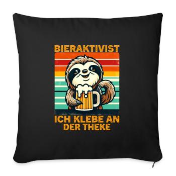 L’activiste de la bière pour laquelle je suis collé au bar - Housse de coussin décorative 45 x 45 cm - noir - Devant