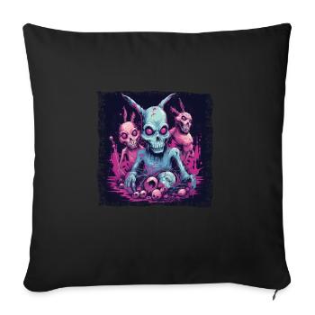 Easter Bunny Zombie Celebration - Sofa pillowcase 17,3'' x 17,3'' (45 x 45 cm) - black - Front
