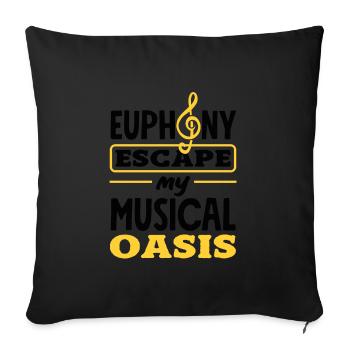 Emotional Zen Escape Relaxation Focus Music Lover - Sofa pillowcase 17,3'' x 17,3'' (45 x 45 cm) - black - Front