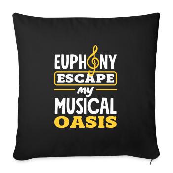 Emotional Zen Escape Relaxation Focus Music Lover - Sofa pillowcase 17,3'' x 17,3'' (45 x 45 cm) - black - Front