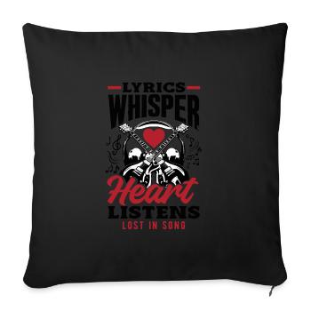 Emotional Zen Escape Relaxation Focus Music Lover - Sofa pillowcase 17,3'' x 17,3'' (45 x 45 cm) - black - Front