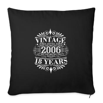 18e anniversaire Hommes Femmes Vintage - Housse de coussin décorative 45 x 45 cm - noir - Devant