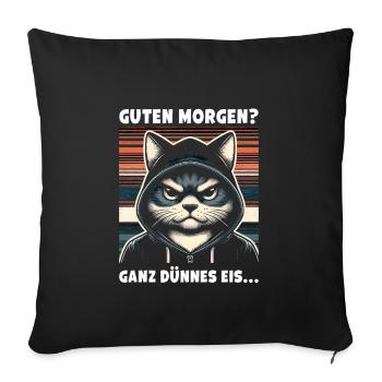 Good morning? Very Thin Ice Sarcastic - Sofa pillowcase 17,3'' x 17,3'' (45 x 45 cm) - black - Front