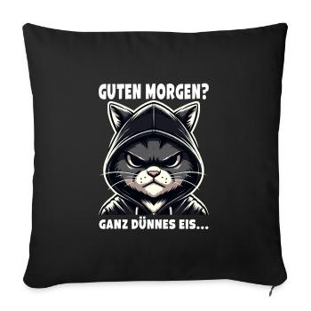 Bonjour? Glace très mince Sarcastique - Housse de coussin décorative 45 x 45 cm - noir - Devant