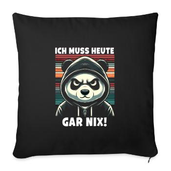 Je n’ai rien à faire aujourd’hui ! Crème glacée sarcastique - Housse de coussin décorative 45 x 45 cm - noir - Devant