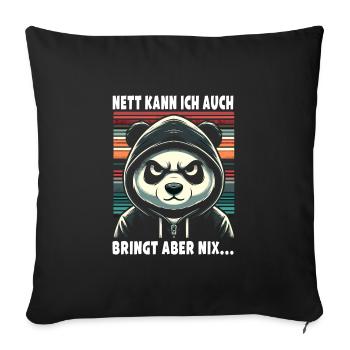 Sympa, je peux aussi être un amoureux sarcastique des pandas - Housse de coussin décorative 45 x 45 cm - noir - Devant