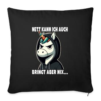 Je peux aussi être un amoureux sarcastique des licornes - Housse de coussin décorative 45 x 45 cm - noir - Devant