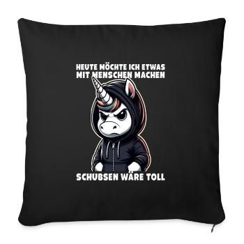 Bousculer serait un grand amateur de licorne sarcastique - Housse de coussin décorative 45 x 45 cm - noir - Devant