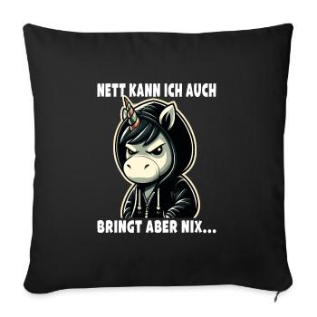 Je peux aussi être un amoureux sarcastique des licornes - Housse de coussin décorative 45 x 45 cm - noir - Devant