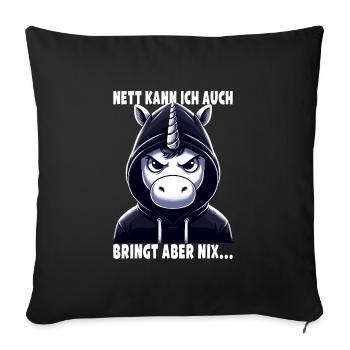 Je peux aussi être un amoureux sarcastique des licornes - Housse de coussin décorative 45 x 45 cm - noir - Devant