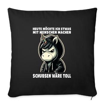 Bousculer serait un grand amateur de licorne sarcastique - Housse de coussin décorative 45 x 45 cm - noir - Devant