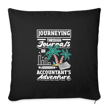 Voyager à travers les journaux d’un comptable - Housse de coussin décorative 45 x 45 cm - noir - Devant