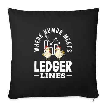 Là où l’humour rencontre les lignes de grand livre Comptable drôle - Housse de coussin décorative 45 x 45 cm - noir - Devant