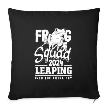 Frog Squad 2024 Leaping Into The Extra Day - Sofa pillowcase 17,3'' x 17,3'' (45 x 45 cm) - black - Front