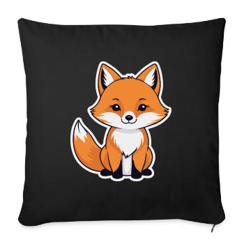 Fox Illustration - Sofa pillowcase 17,3'' x 17,3'' (45 x 45 cm) - black - Front