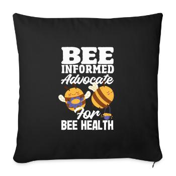 Beekeeper Heartbeat Honeycomb Love Pollination - Sofa pillowcase 17,3'' x 17,3'' (45 x 45 cm) - black - Front