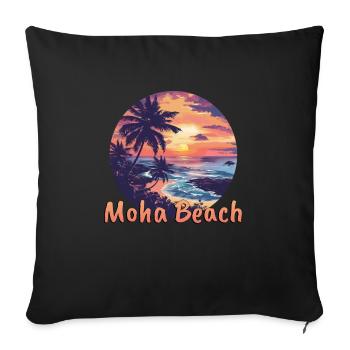 Moha Beach Caribbean Netherlands Sunset Vacation - Sofa pillowcase 17,3'' x 17,3'' (45 x 45 cm) - black - Front
