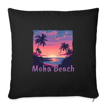Vacances à Moha Beach, Caraïbes, Pays-Bas - Housse de coussin décorative 45 x 45 cm - noir - Devant