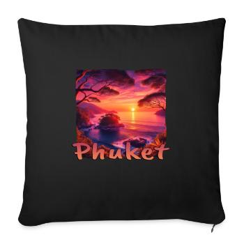 Phuket Thailand Sunset Grunge Design - Sofa pillowcase 17,3'' x 17,3'' (45 x 45 cm) - black - Front