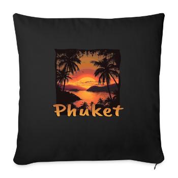 Phuket Thaïlande Coucher De Soleil Vacances Grunge - Housse de coussin décorative 45 x 45 cm - noir - Devant
