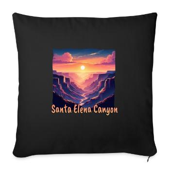Santa Elena Canyon Texas USA Sunset Purple Color - Sofa pillowcase 17,3'' x 17,3'' (45 x 45 cm) - black - Front
