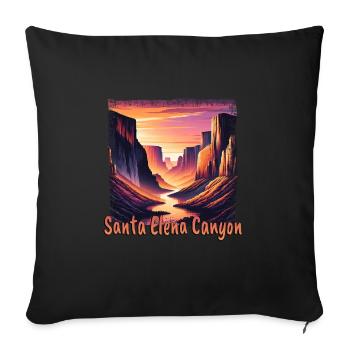Santa Elena Canyon Texas États-Unis coucher de soleil couleurs - Housse de coussin décorative 45 x 45 cm - noir - Devant