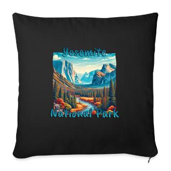 Yosemite: Grunge Adventure in the Wilderness - Sofa pillowcase 17,3'' x 17,3'' (45 x 45 cm) - black - Front