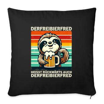 The free beer Fred is called backwards, also the - Sofa pillowcase 17,3'' x 17,3'' (45 x 45 cm) - black - Front