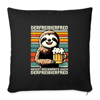 La bière gratuite Fred s’appelle à l’envers, aussi la - Housse de coussin décorative 45 x 45 cm - noir - Devant