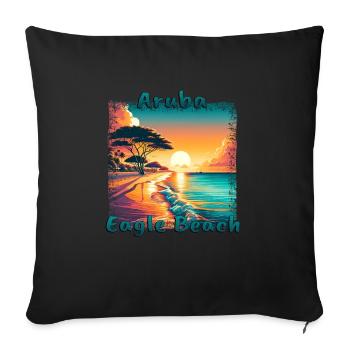 Grunge Summer Getaway Eagle Beach Aruba - Sofa pillowcase 17,3'' x 17,3'' (45 x 45 cm) - black - Front