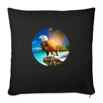 Adler am Eagle Beach Aruba Sommerurlaub - Sofakissenbezug 45 x 45 cm - Schwarz - Vorne