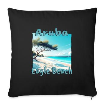Aruba Vacation Eagle Beach Design - Sofa pillowcase 17,3'' x 17,3'' (45 x 45 cm) - black - Front