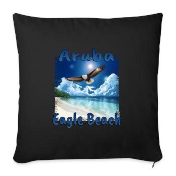 Rêve de vacances à Aruba Eagle Beach - Housse de coussin décorative 45 x 45 cm - noir - Devant