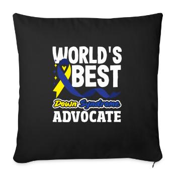 L’amour ne compte pas les chromosomes du syndrome de Down - Housse de coussin décorative 45 x 45 cm - noir - Devant