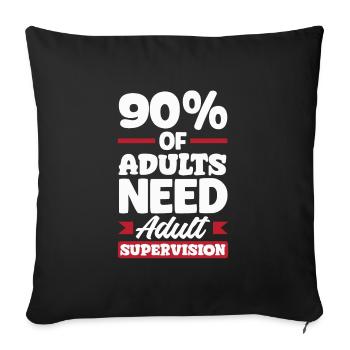 Adulte supervisé Humour Adulte léger - Housse de coussin décorative 45 x 45 cm - noir - Devant