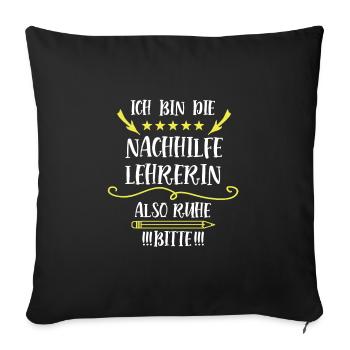 Danke Lehrerin Nachhilfe Dankeschön Nachhilfen - Sofakissenbezug 45 x 45 cm - Schwarz - Vorne