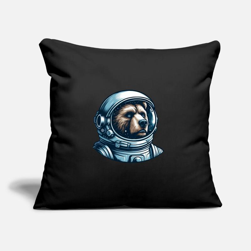 Pensive bear in outer space Sofa pillowcase 17,3'' x 17,3'' (45 x 45 cm)