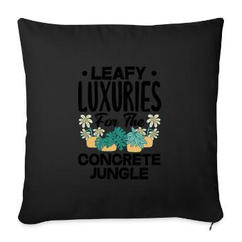 Talking to Plants is Essential Urban Gardener - Sofa pillowcase 17,3'' x 17,3'' (45 x 45 cm) - black - Front