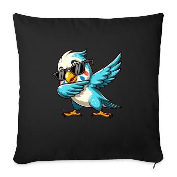 Cockatoo Dabbing Action Funny Bird Motif - Sofa pillowcase 17,3'' x 17,3'' (45 x 45 cm) - black - Front