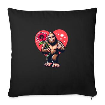 Bigfoot with Flower - Spring Love - Sofa pillowcase 17,3'' x 17,3'' (45 x 45 cm) - black - Front
