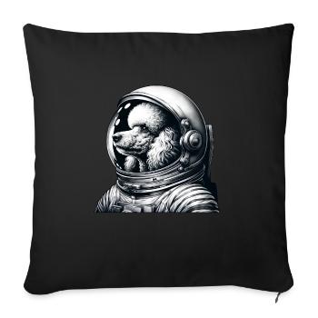 Poodle Astronaut Space Adventure - Sofa pillowcase 17,3'' x 17,3'' (45 x 45 cm) - black - Front
